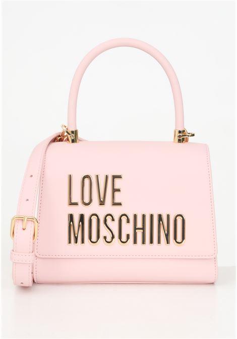 Pink women's handbag with metallic logo LOVE MOSCHINO | JC4024PP1LKD0600